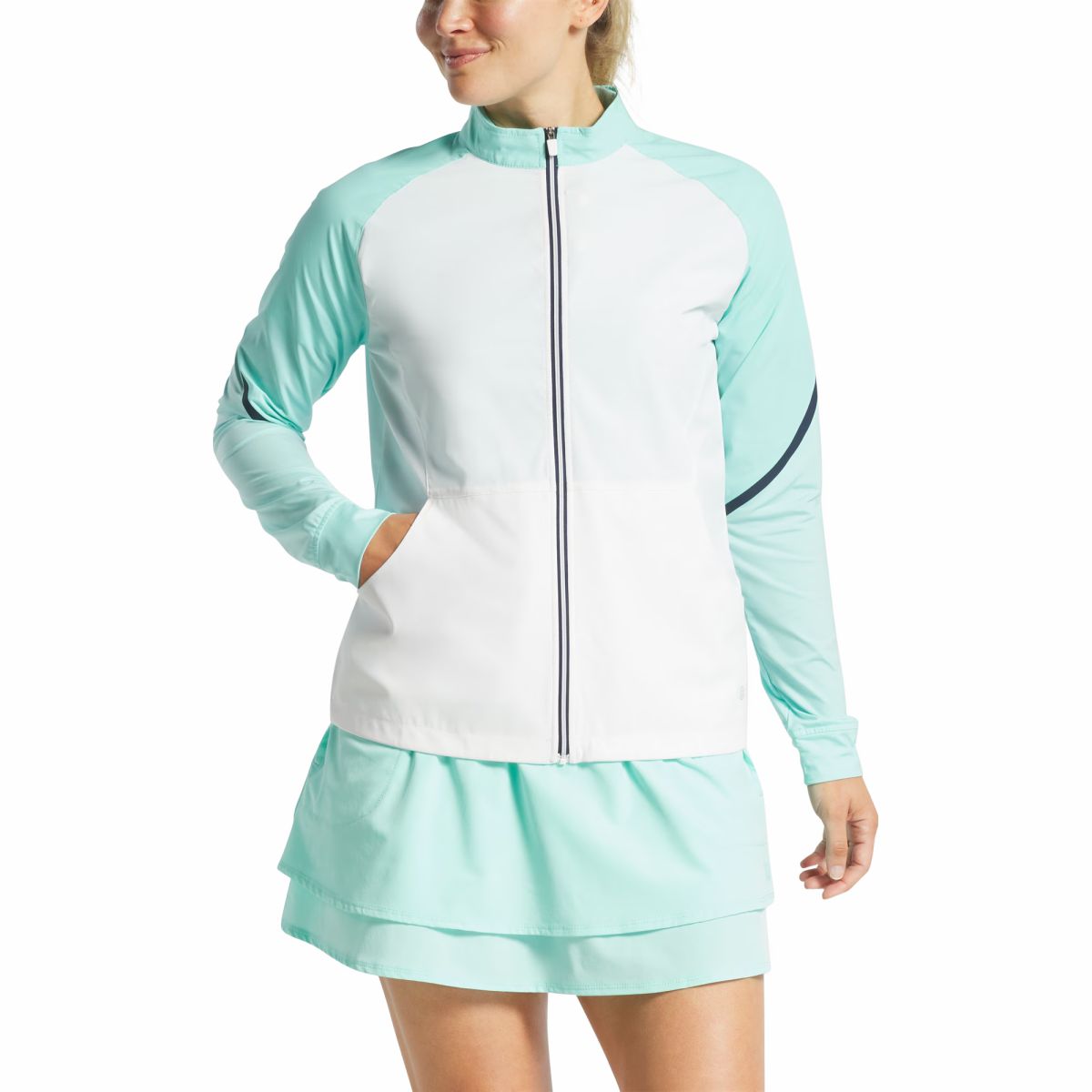 White / Aqua,XS