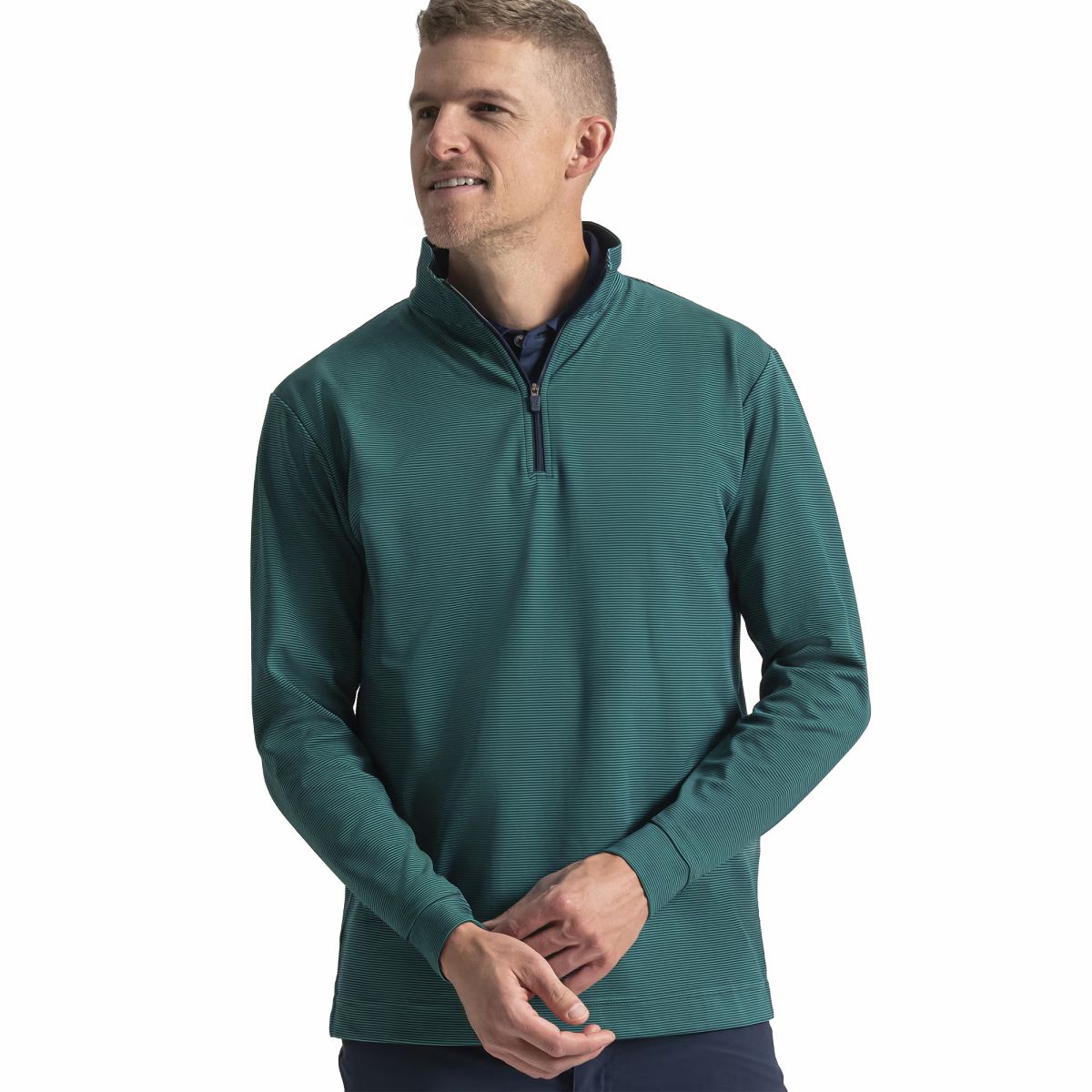 FootJoy Quarter-Zip Ottoman Stripe Knit